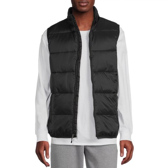 Swiss Tech Mens Puffer Vest Performance Gear Size S, M, XL, 2XL Black Full Zip - Picture 1 of 10